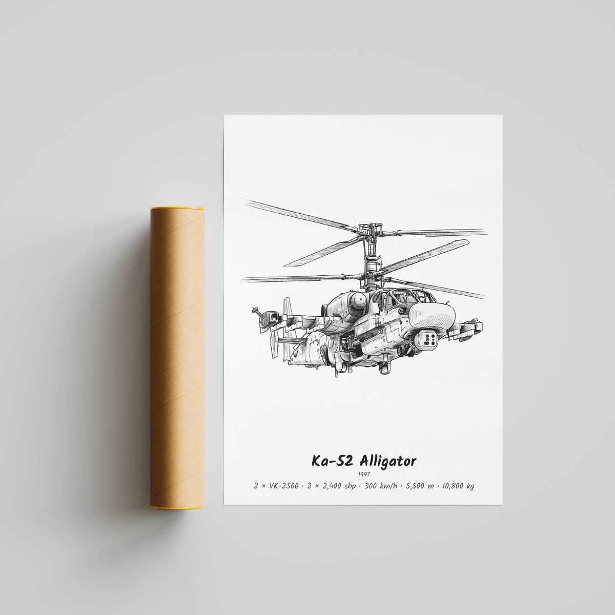 Kamov Ka-52 Alligator Helicopter Poster