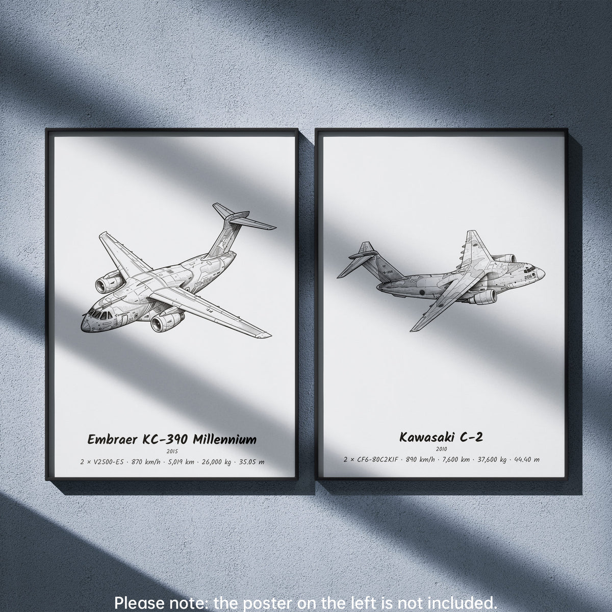 Kawasaki C-2 Wall Art Paired with Embraer KC-390 Millennium