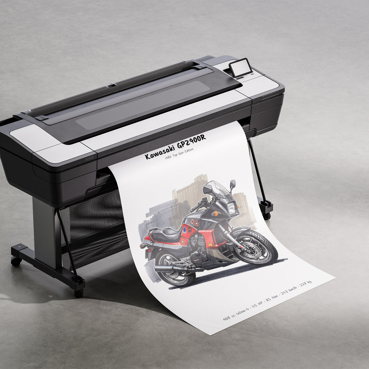 Kawasaki GPZ900R Top Gun Edition Print
