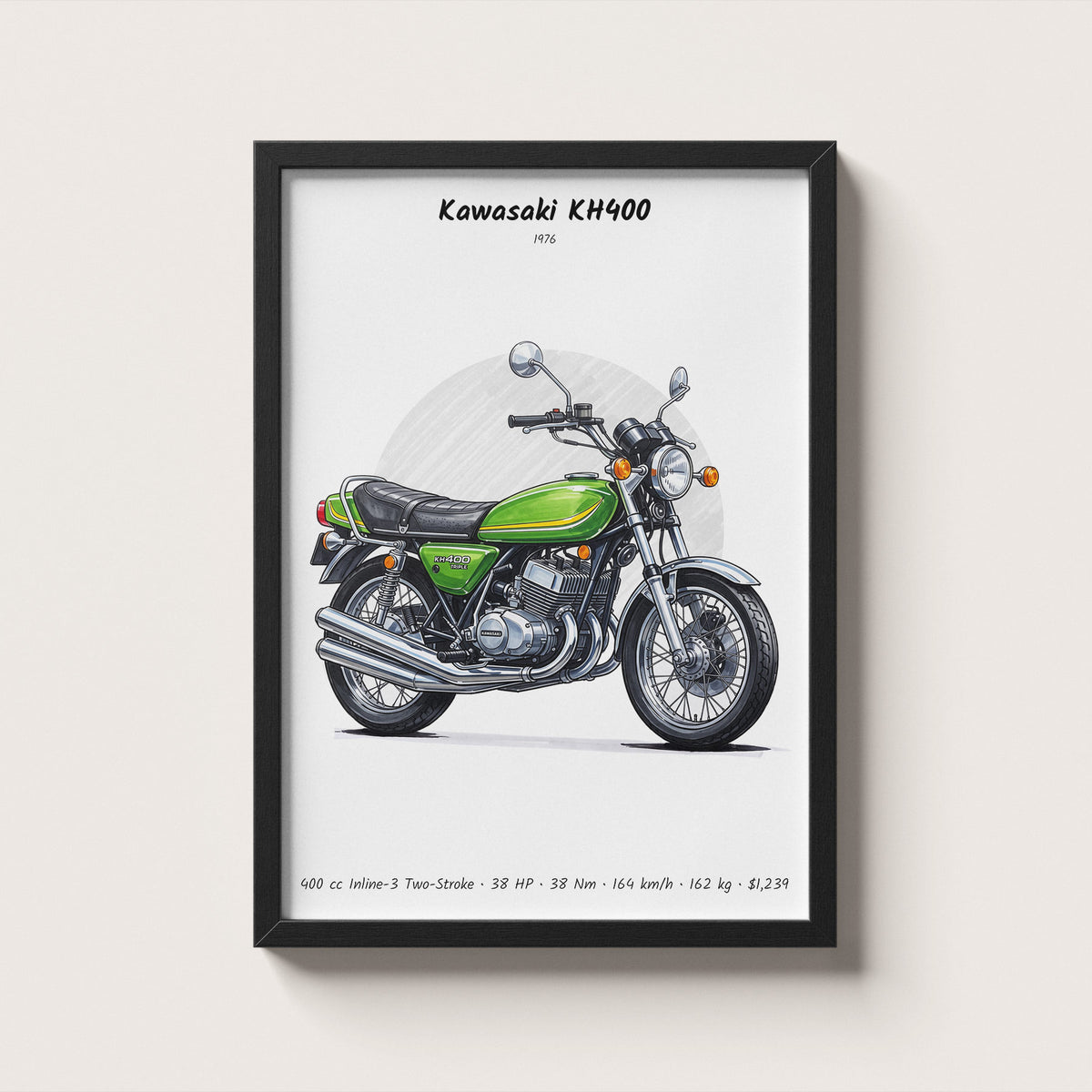 Kawasaki KH400 1976 Wall Art