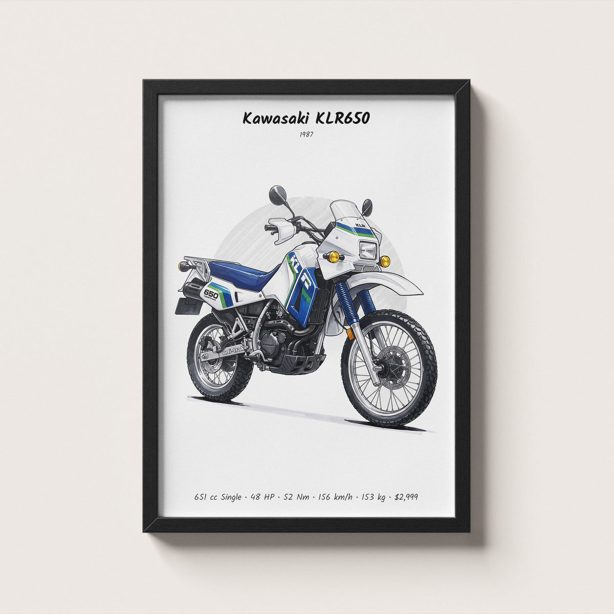 Kawasaki KLR650 1987 Wall Art