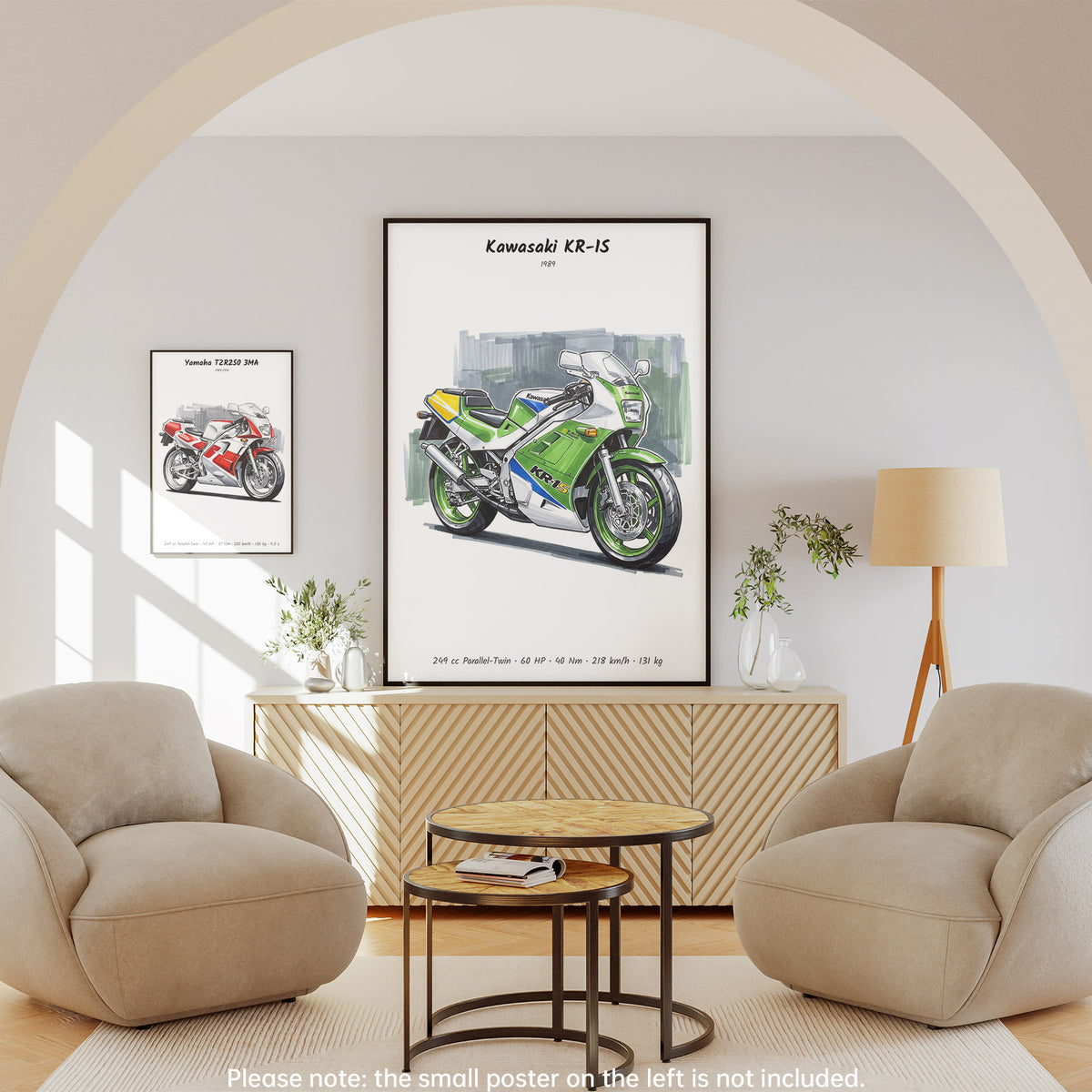 Kawasaki KR-1S Minimalist Motorcycle Wall Art