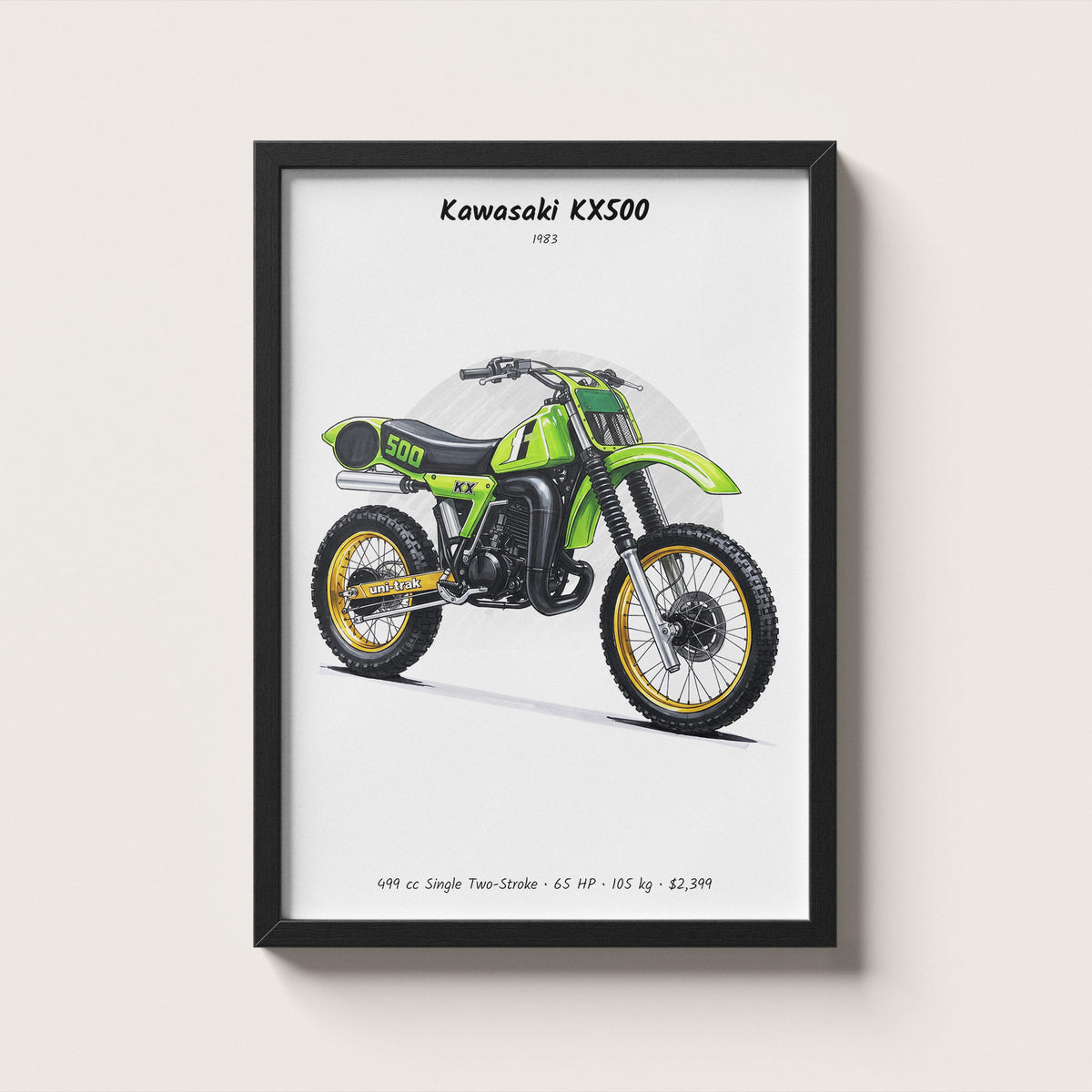 Kawasaki KX500 1983 Wall Art