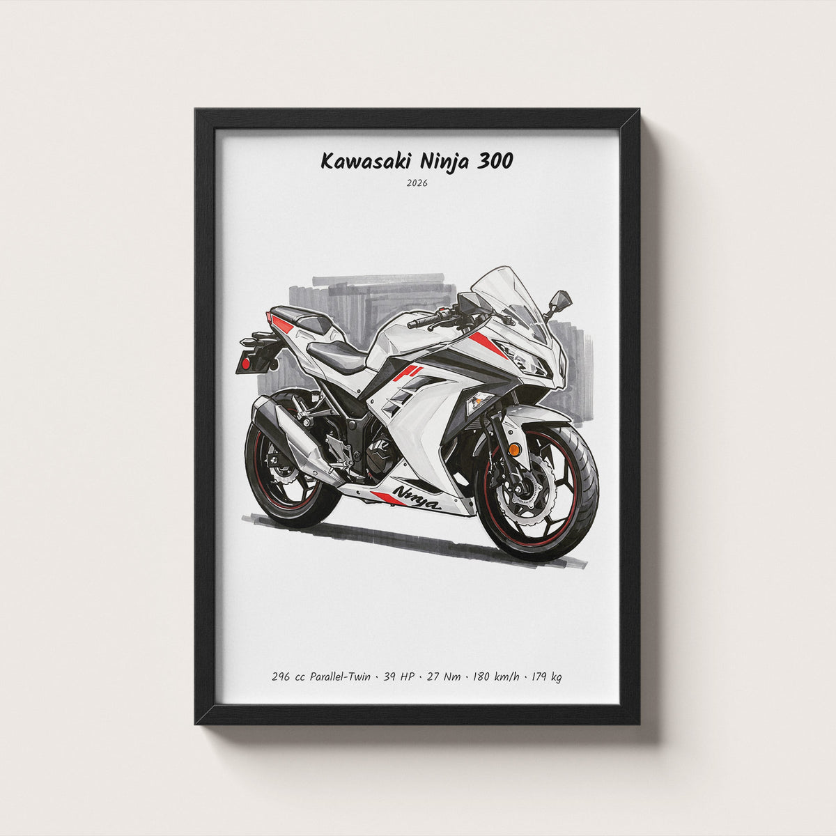 Kawasaki Ninja 300 2026 Wall Art