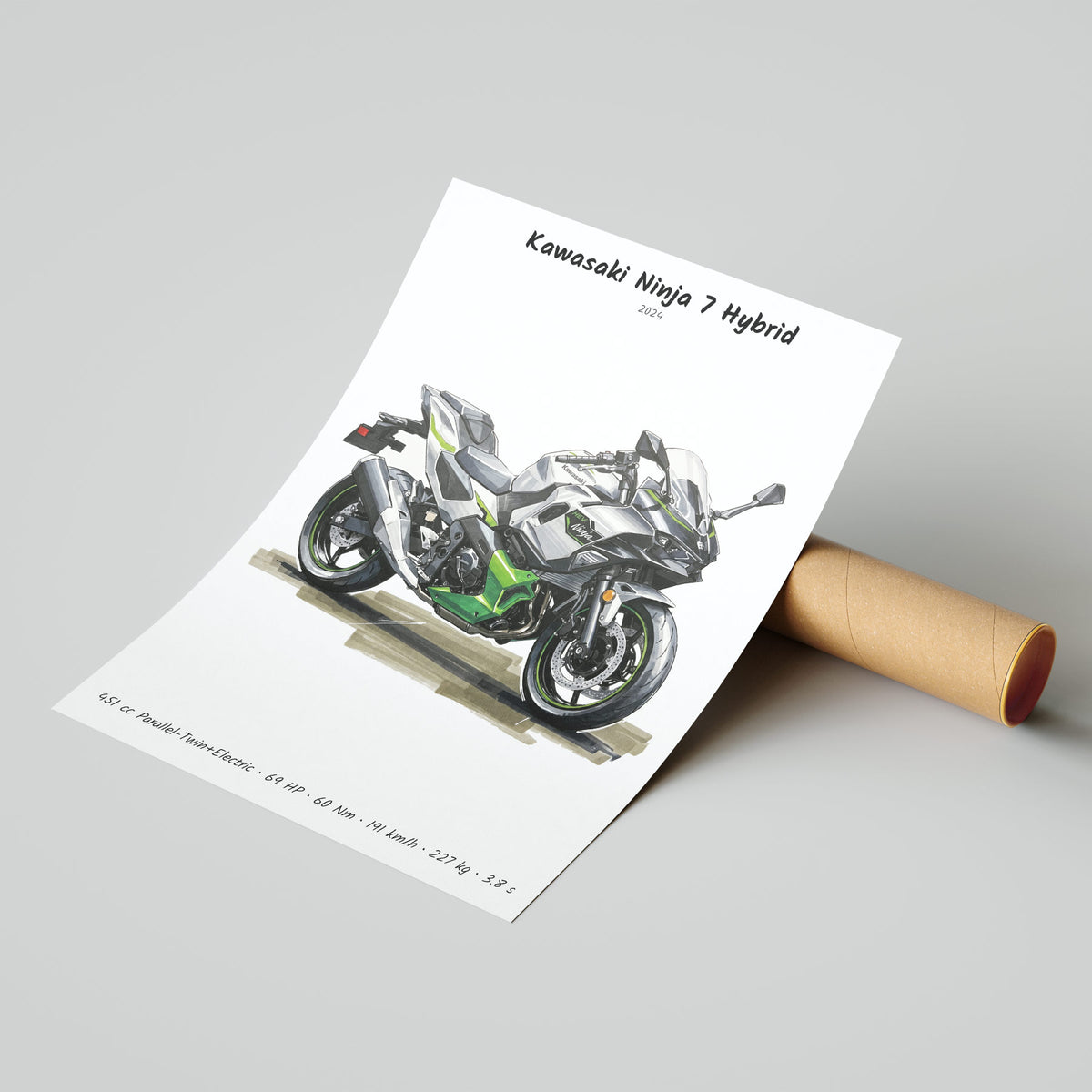 Kawasaki Ninja 7 Hybrid 2024 Poster