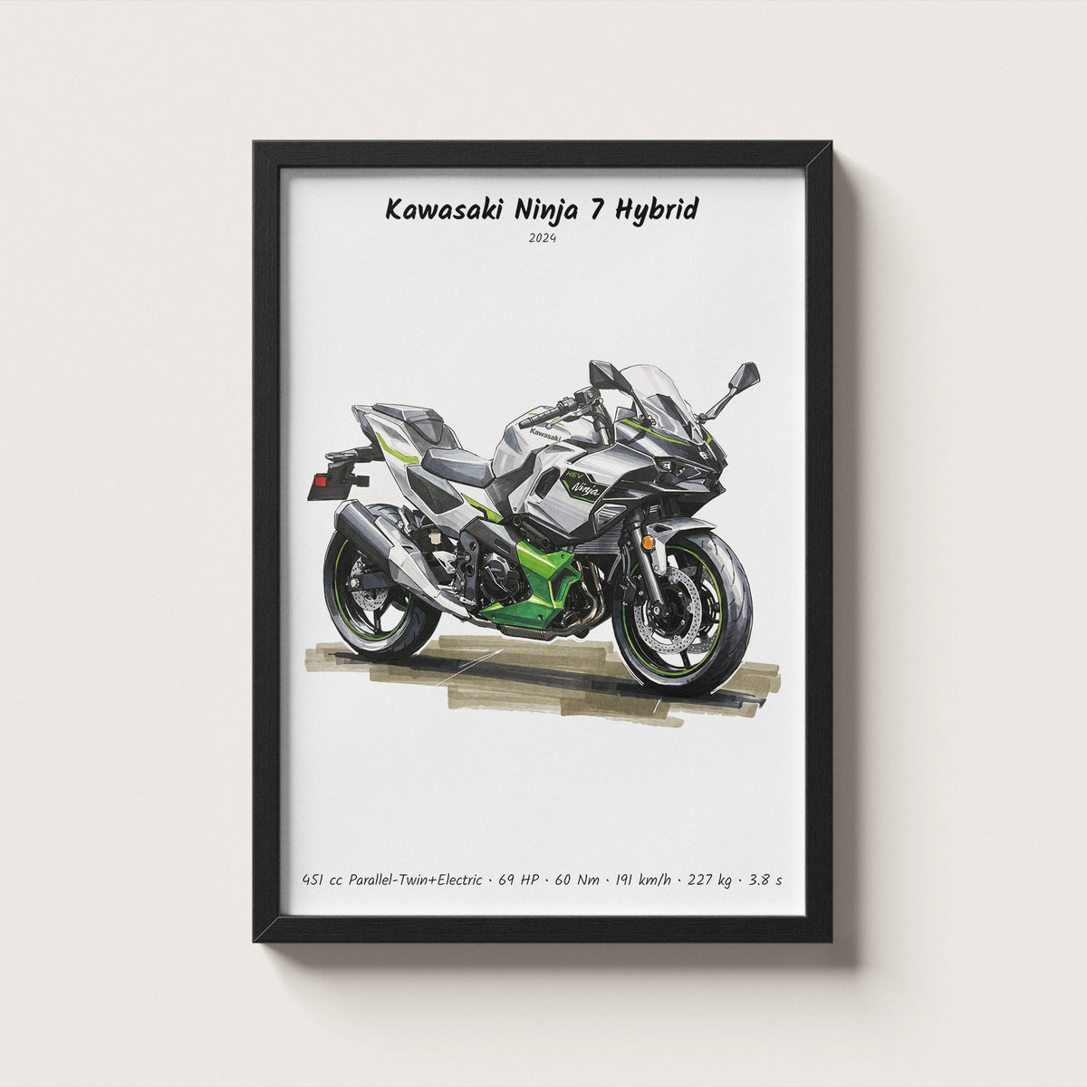 Kawasaki Ninja 7 Hybrid 2024 Wall Art