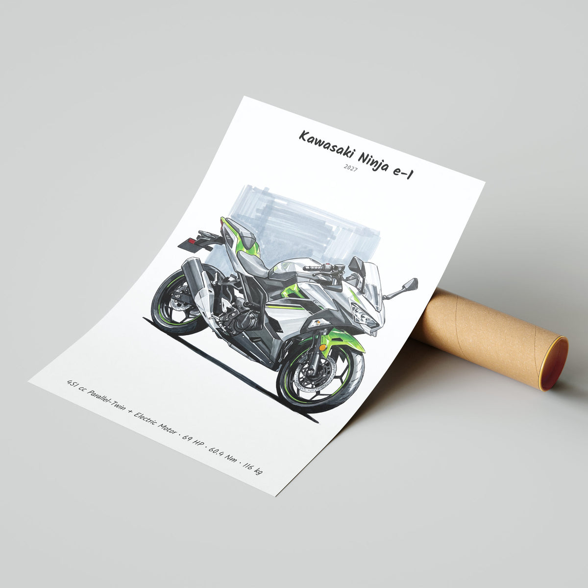 Kawasaki Ninja e-1 2027 Poster