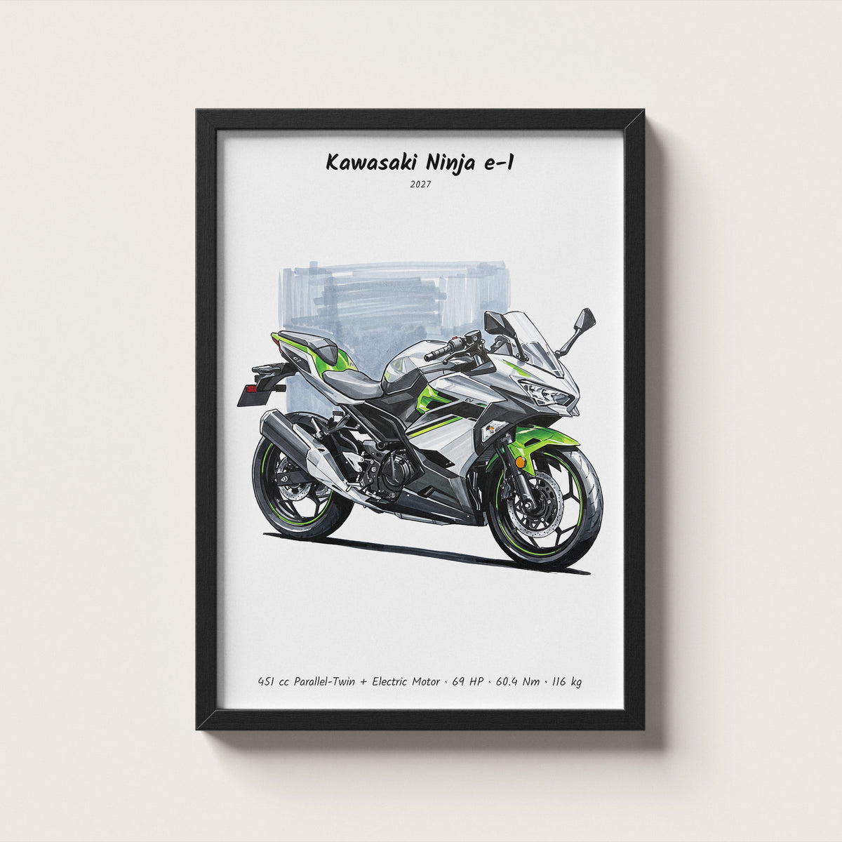 Kawasaki Ninja e-1 2027 Wall Art