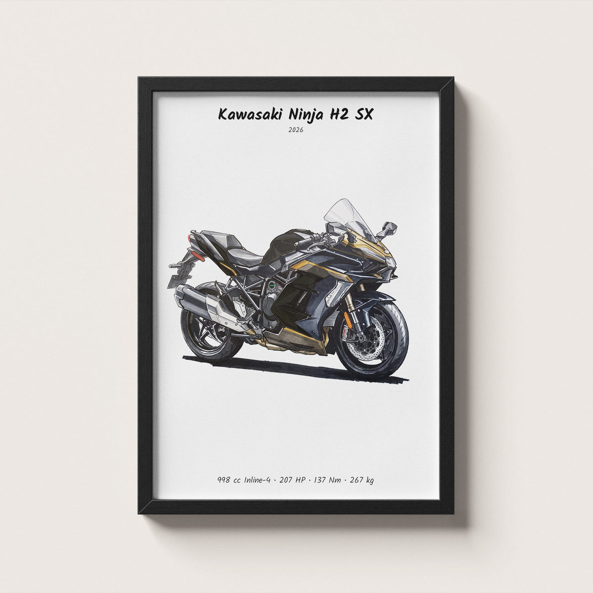 Kawasaki Ninja H2 SX 2026 Wall Art
