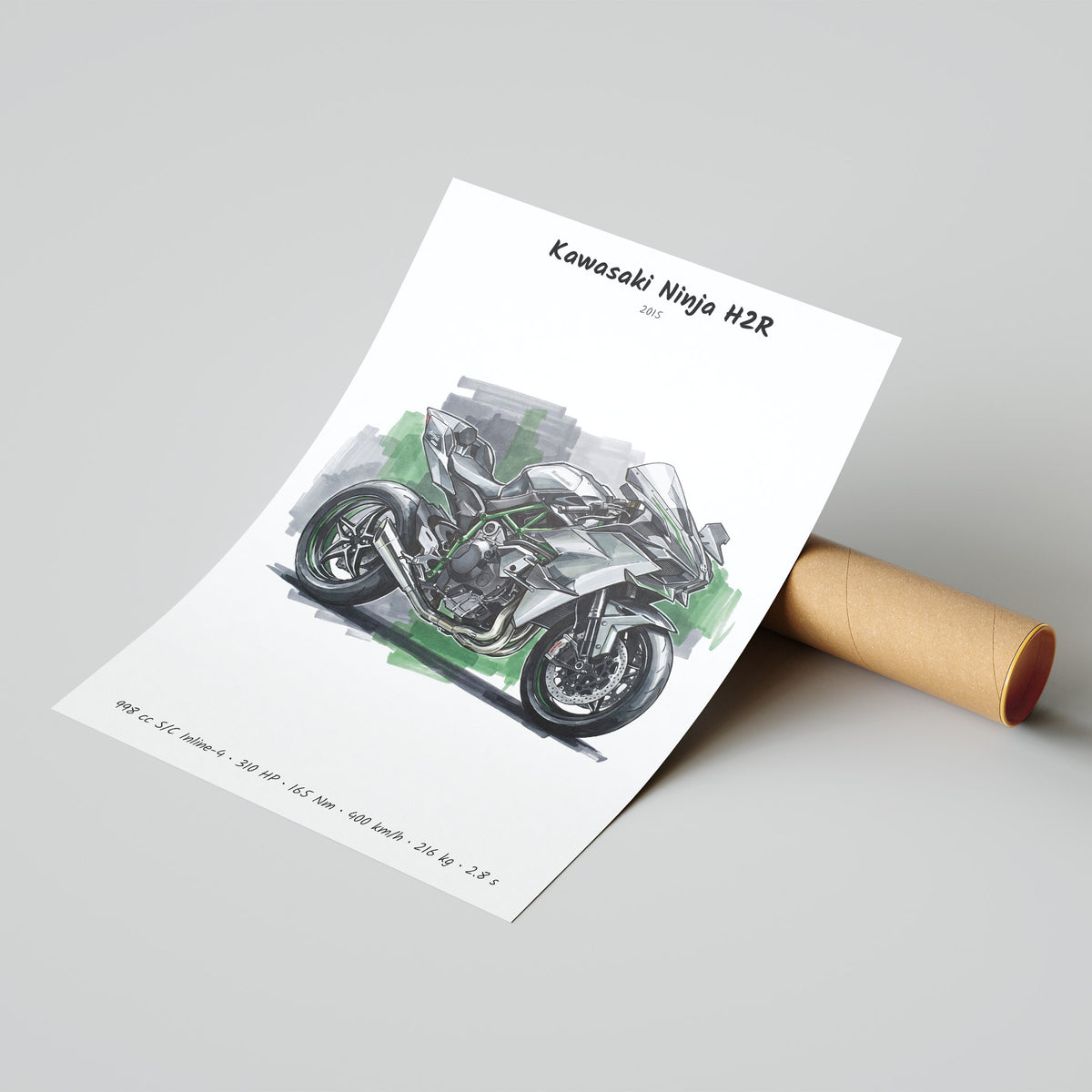 Kawasaki Ninja H2R Minimalist Poster