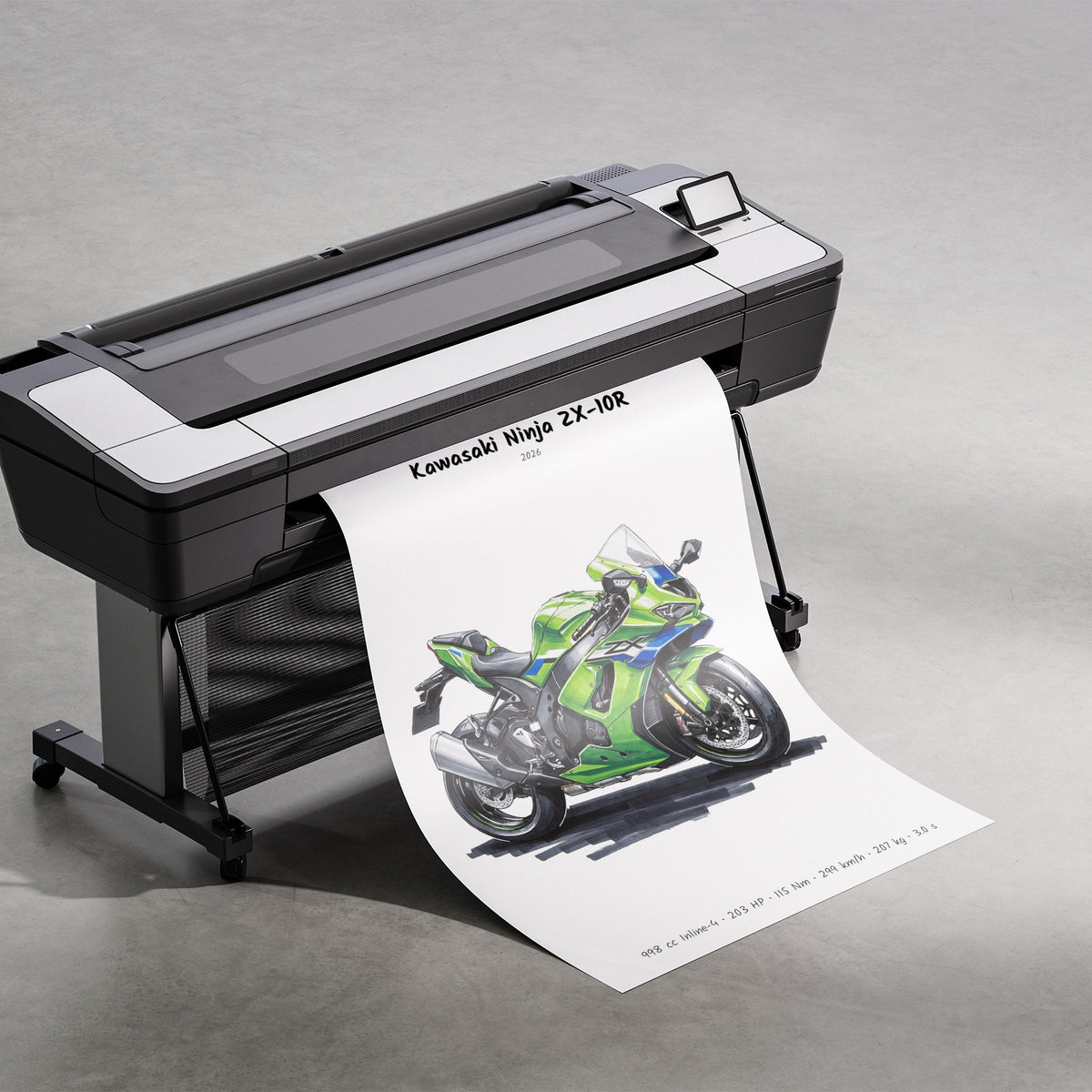 Kawasaki Ninja ZX-10R 2026 Minimalist Poster