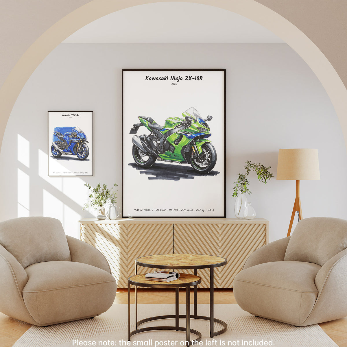 Kawasaki Ninja ZX-10R 2026 Minimalist Wall Art