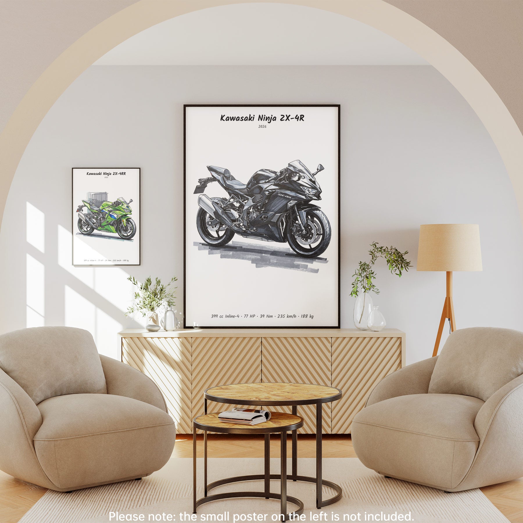 Kawasaki Ninja ZX-4R 2026 Wall Art | Minimalist Moto Print