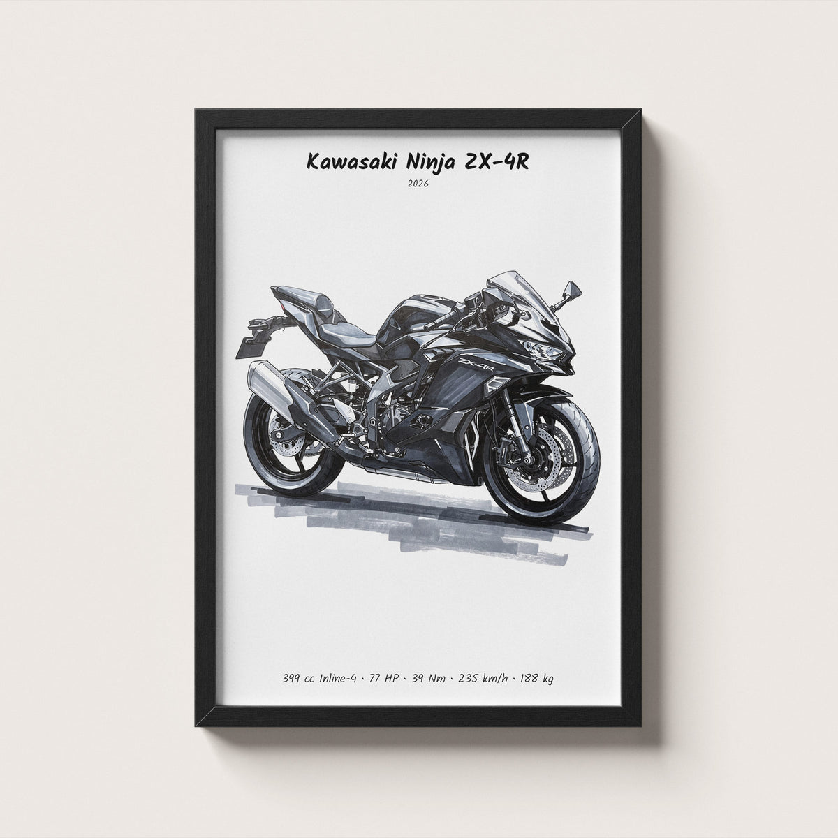 Kawasaki Ninja ZX-4R 2026 Wall Art