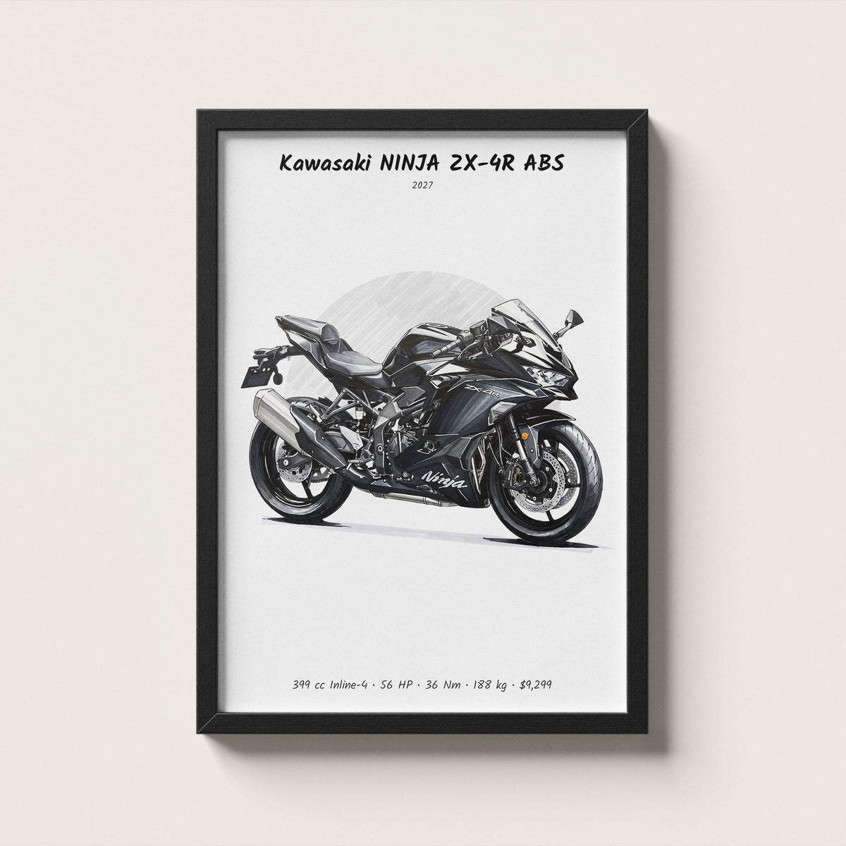 Kawasaki NINJA ZX-4R ABS 2027 Wall Art