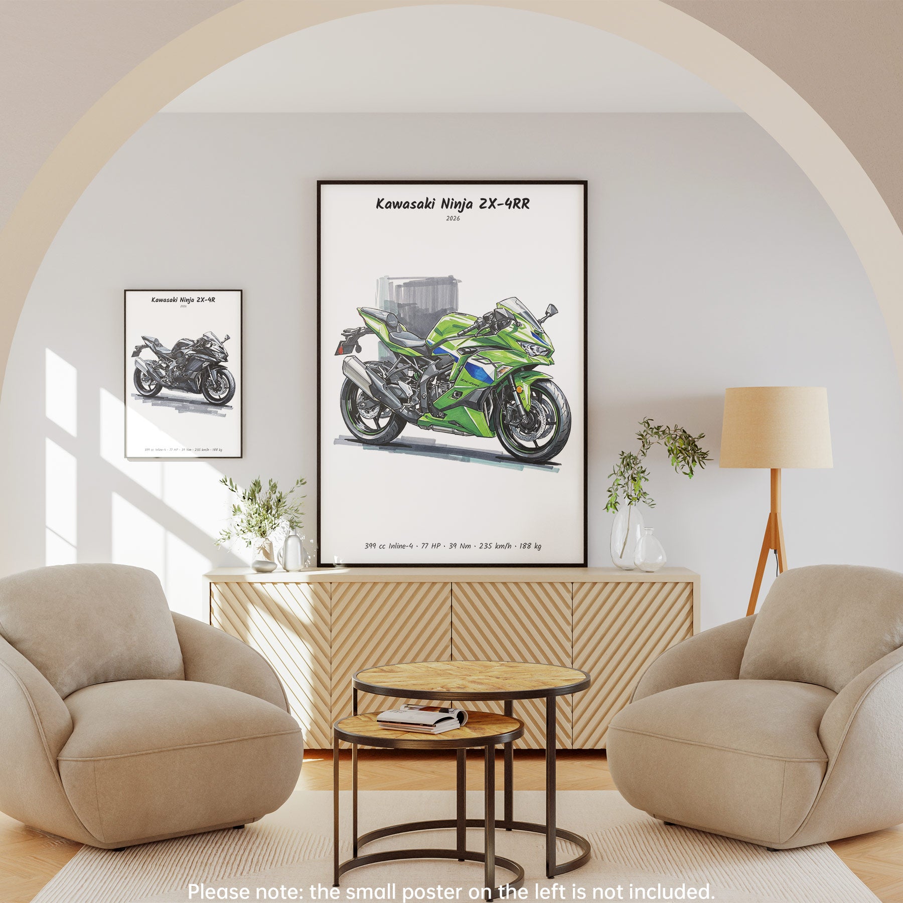 Kawasaki Ninja ZX-4RR 2026 Wall Art | Minimalist Moto Print