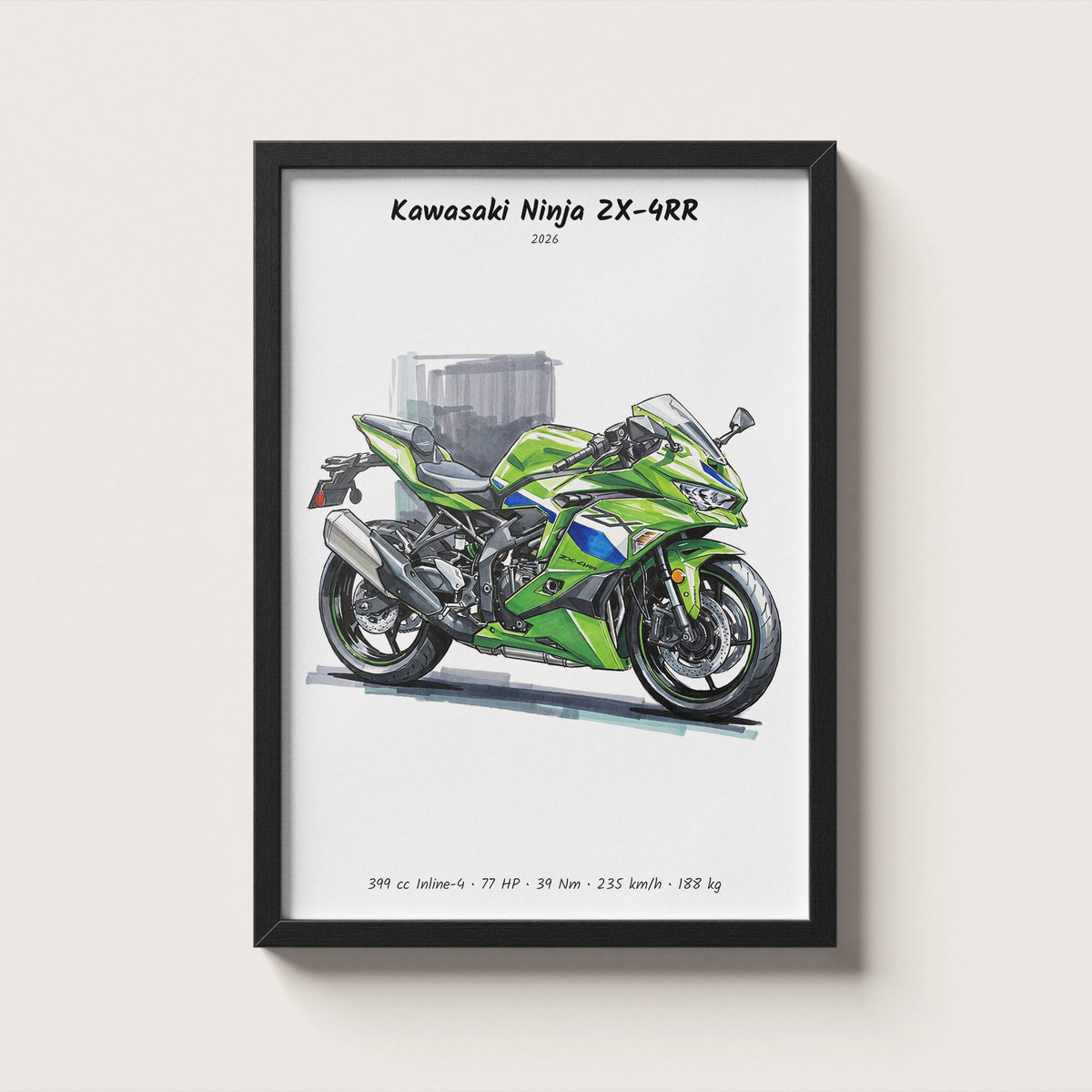 Kawasaki Ninja ZX-4RR 2026 Wall Art