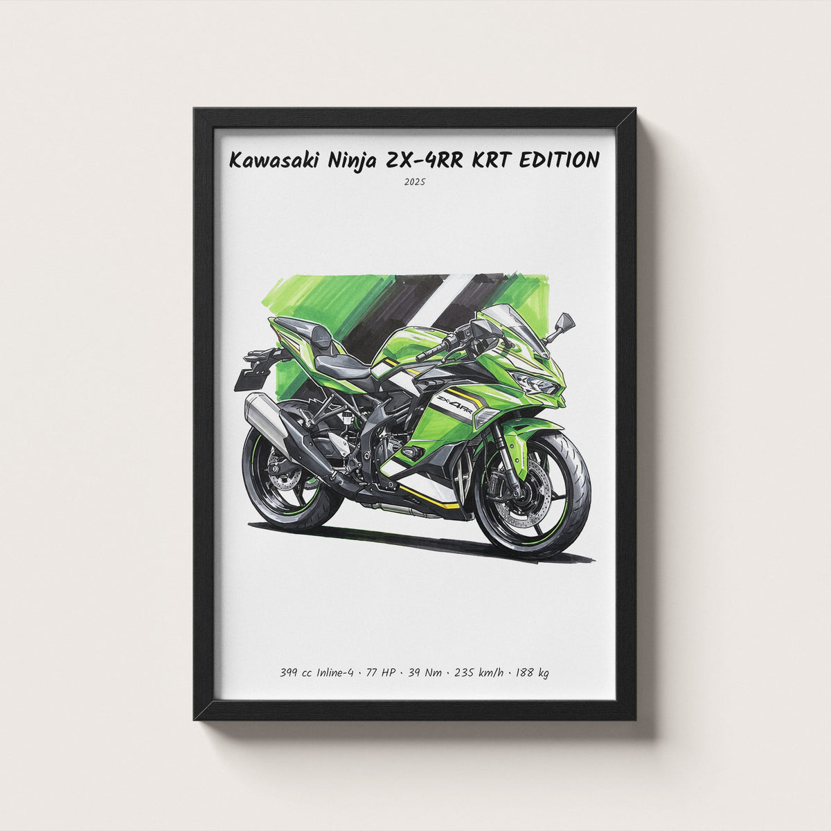 Kawasaki ZX-4RR KRT Edition 2025 Wall Art