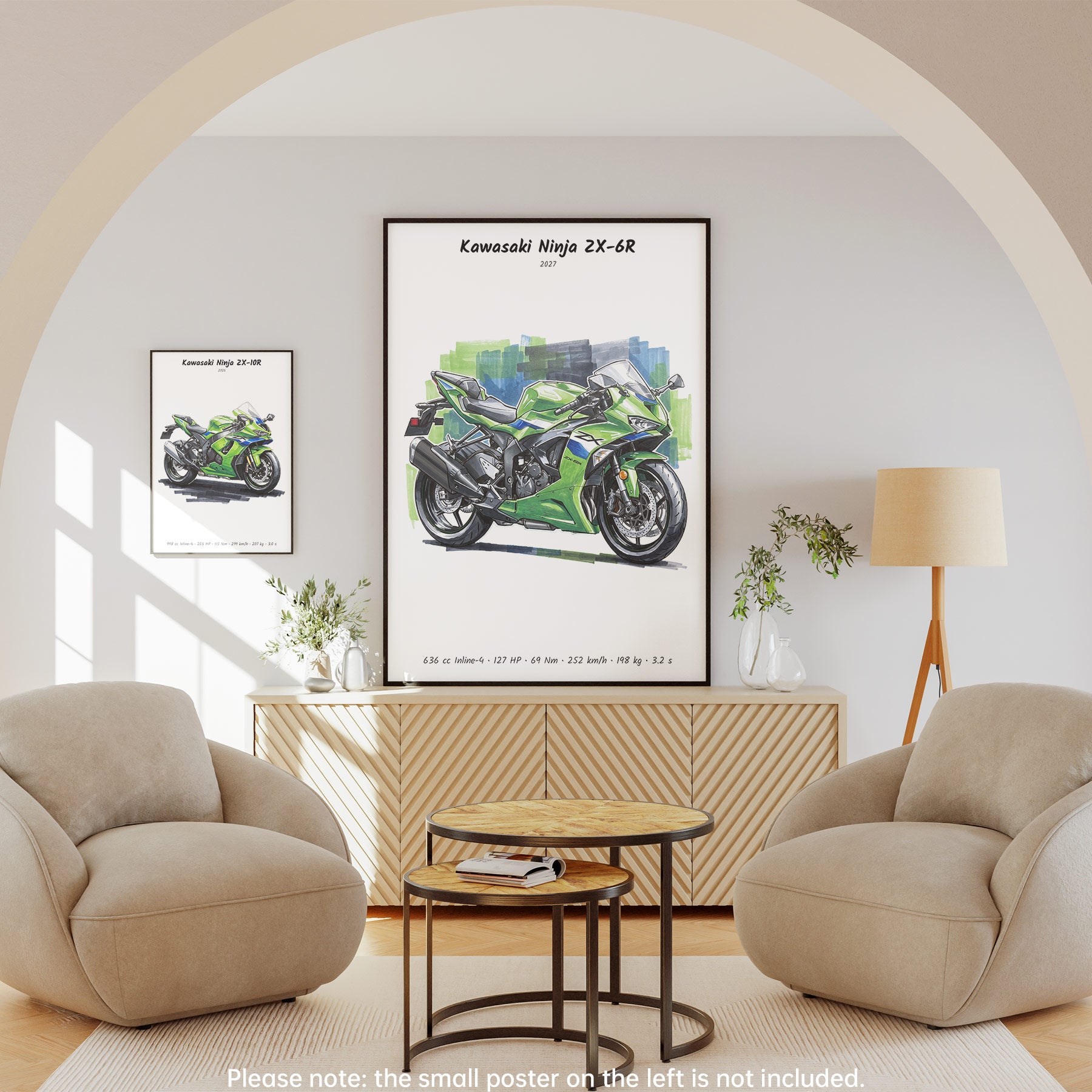 Kawasaki Ninja ZX-6R 2027 Wall Art | Minimalist Moto Print
