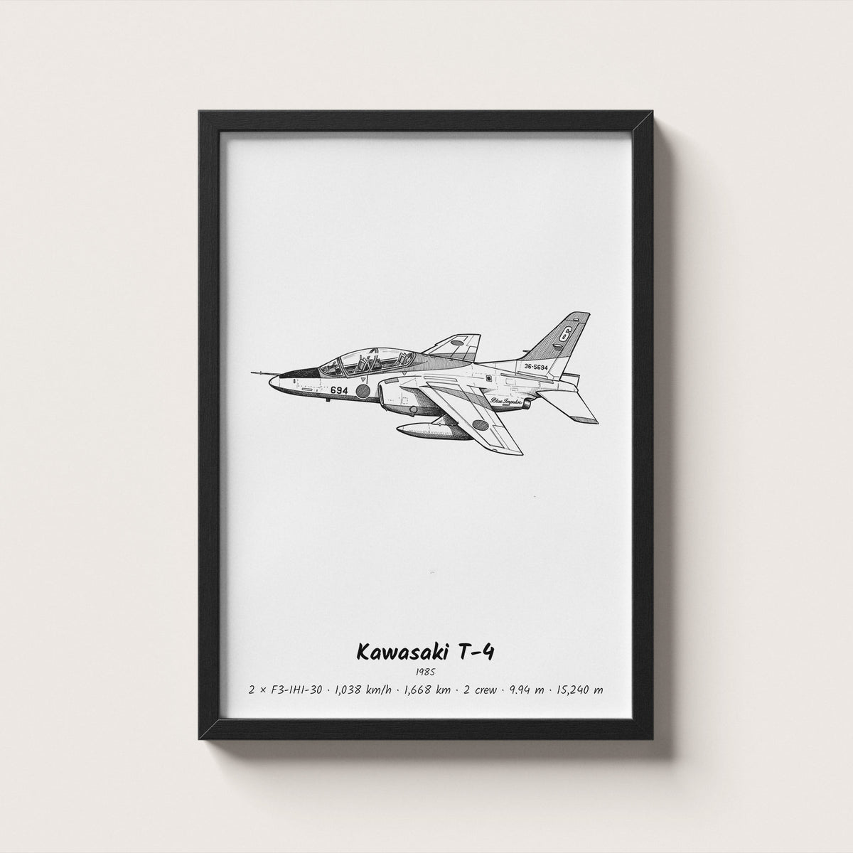 Kawasaki T-4 Wall Art