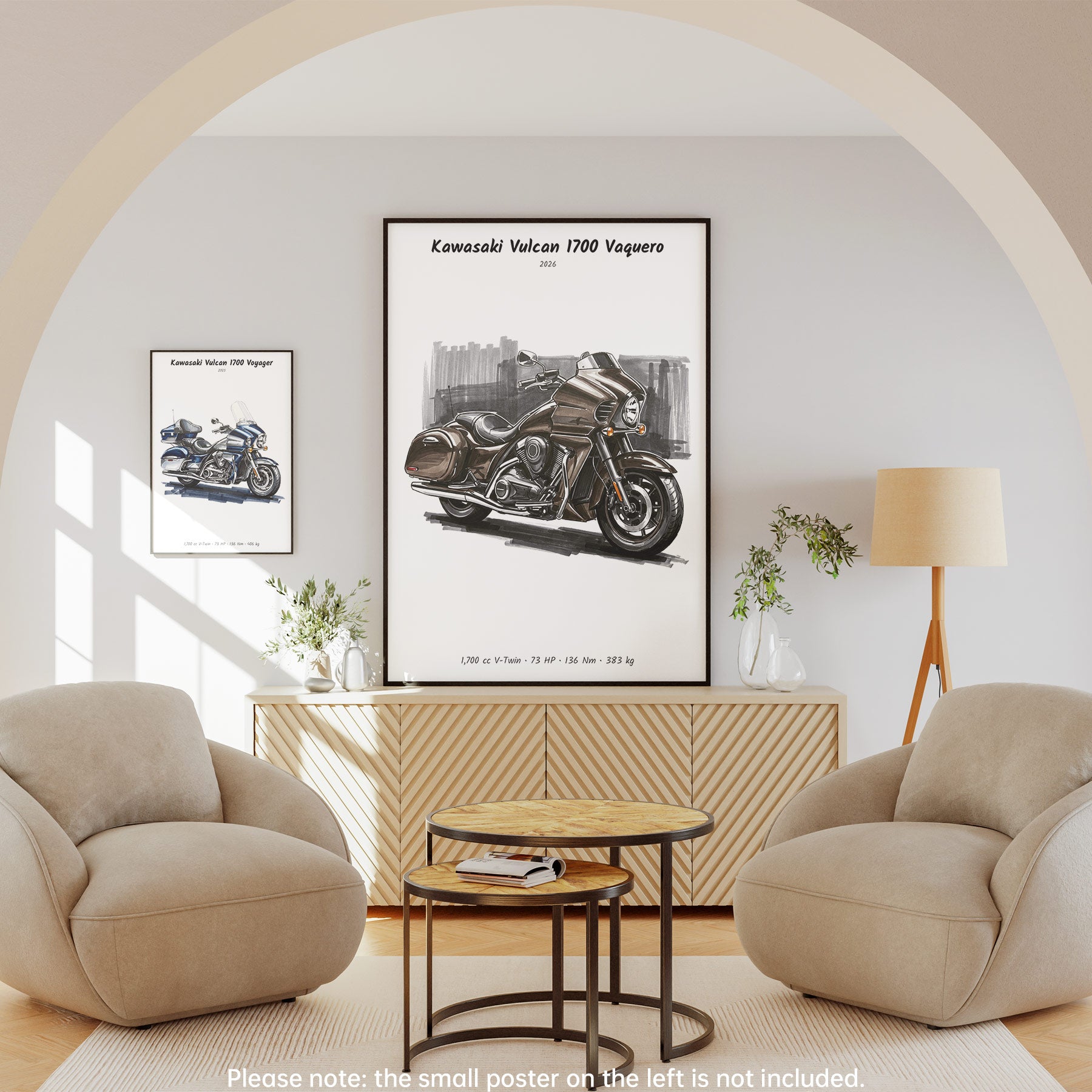 Kawasaki Vulcan 1700 Vaquero 2026 Wall Art | Minimalist Moto Print