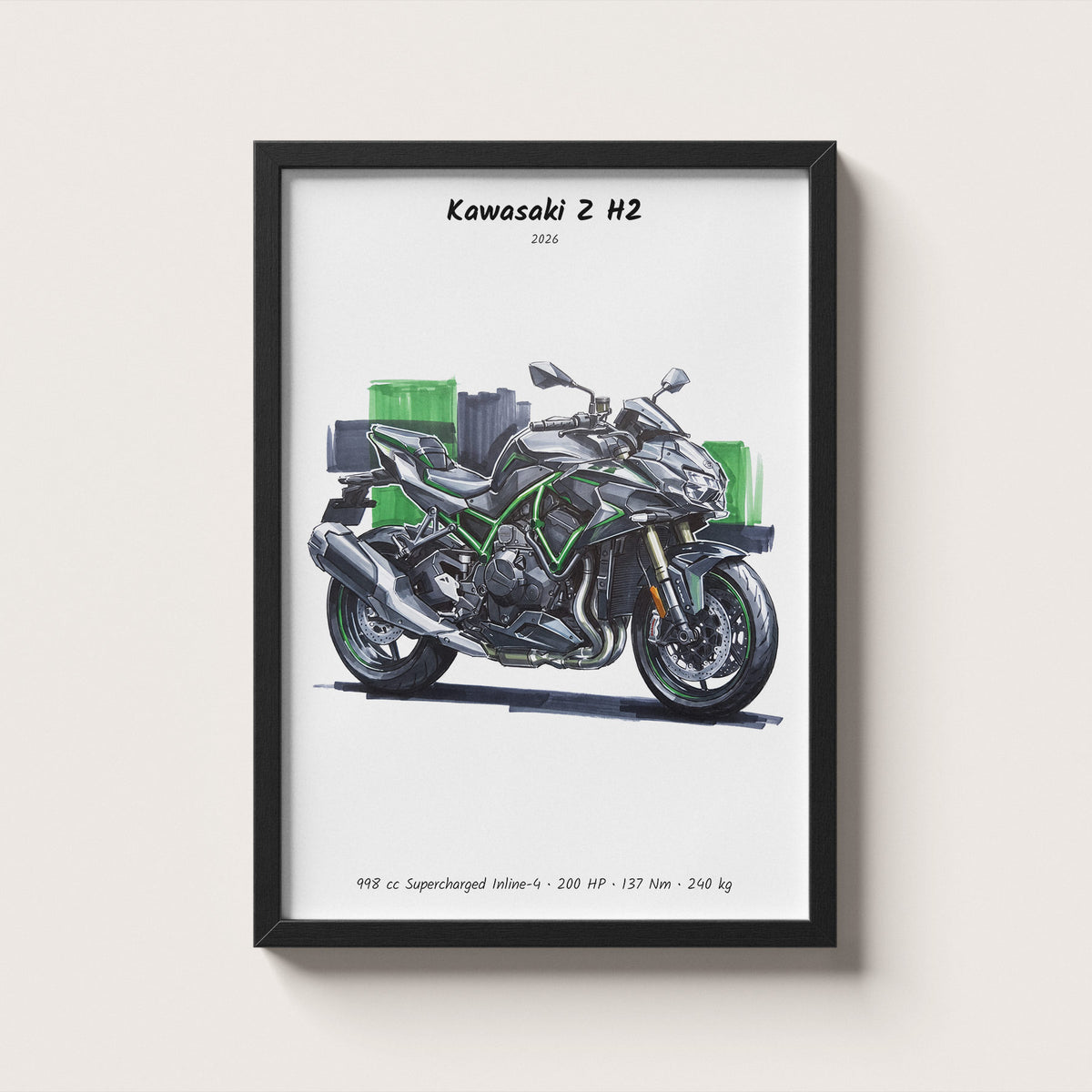 Kawasaki Z H2 2026 Wall Art