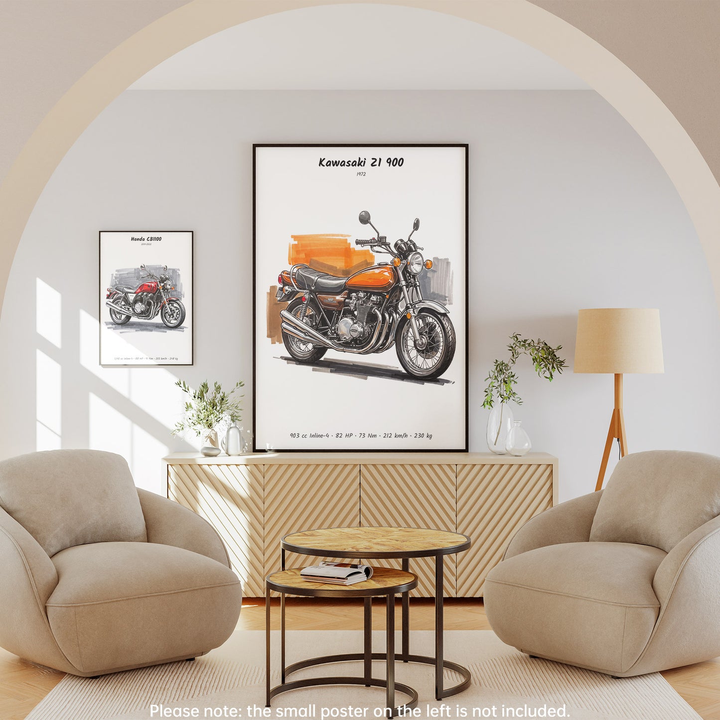Kawasaki Z1 900 Minimalist Motorcycle Wall Art