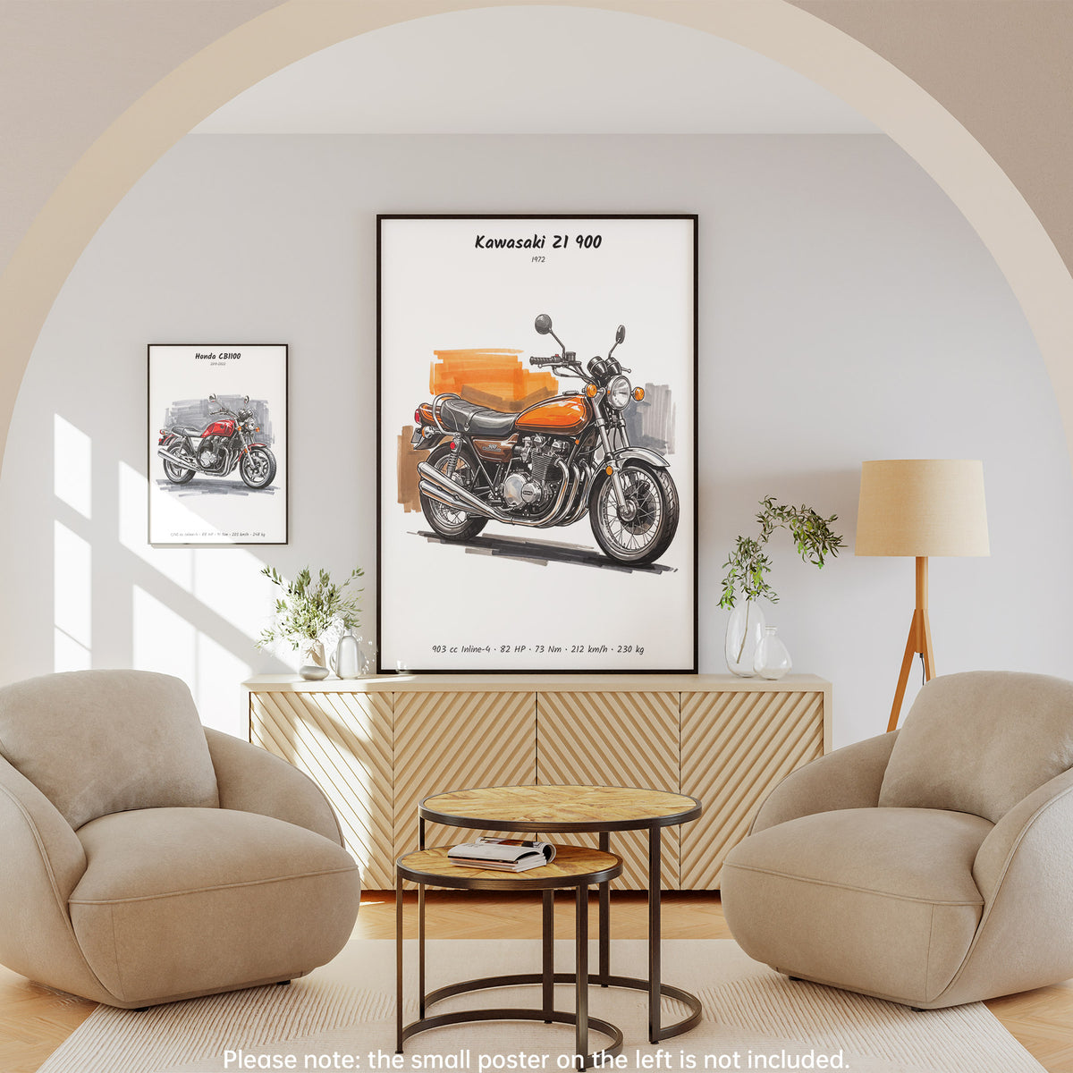 Kawasaki Z1 900 Minimalist Motorcycle Wall Art