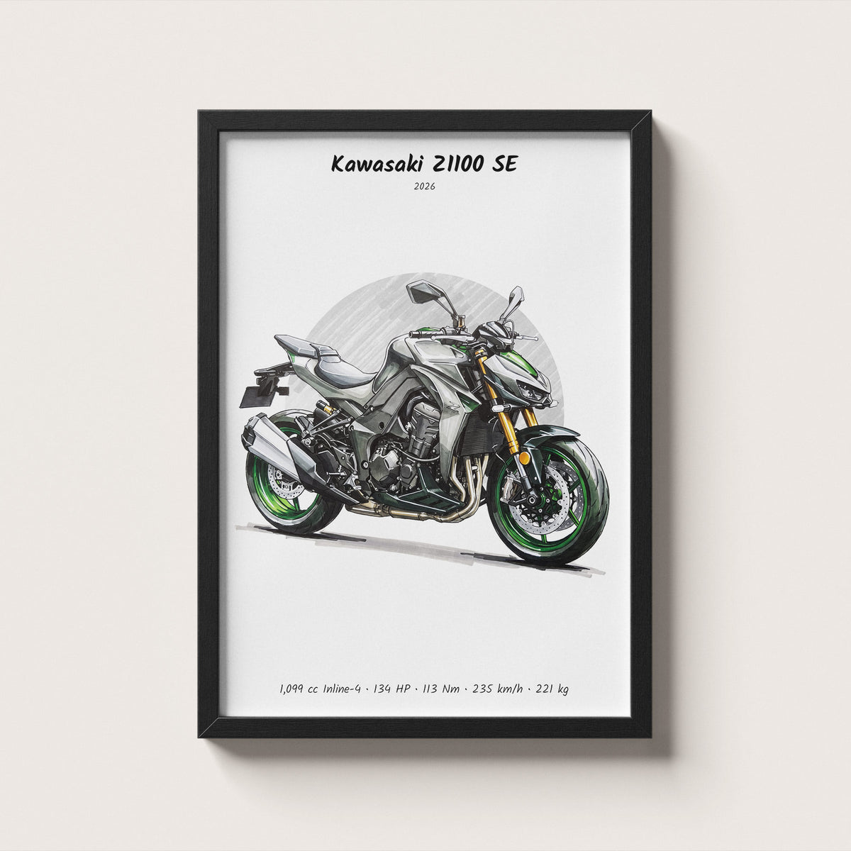 Kawasaki Z1100 SE 2026 Wall Art