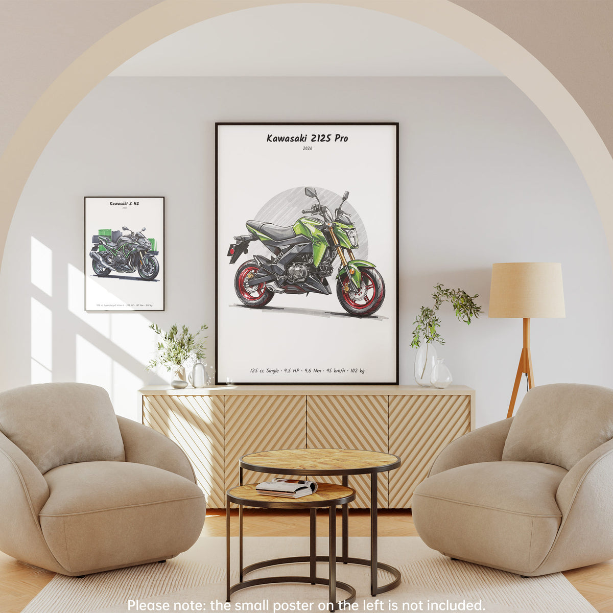 Kawasaki Z125 Pro 2026 Wall Art