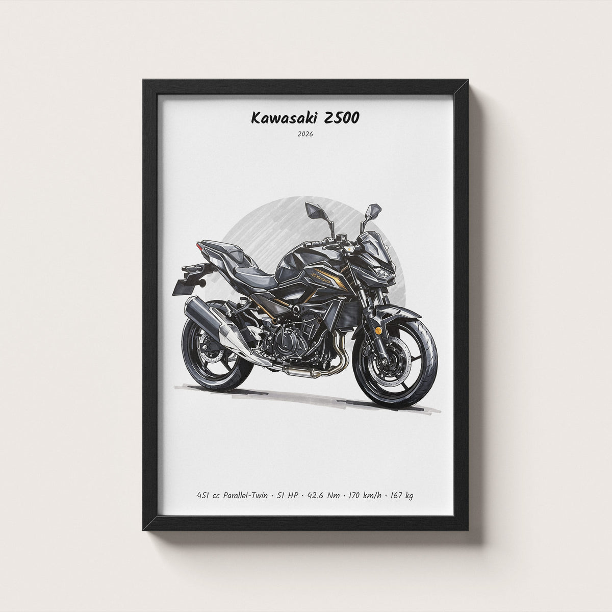 Kawasaki Z500 2026 Wall Art