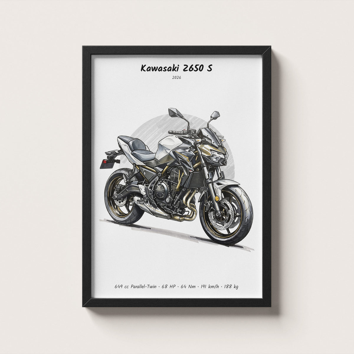 Kawasaki Z650 S 2026 Wall Art