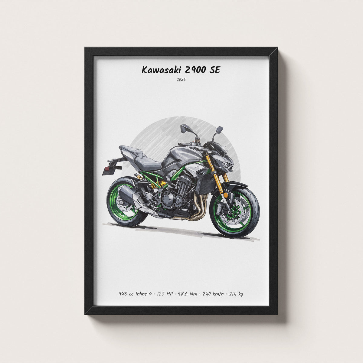 Kawasaki Z900 SE 2026 Wall Art