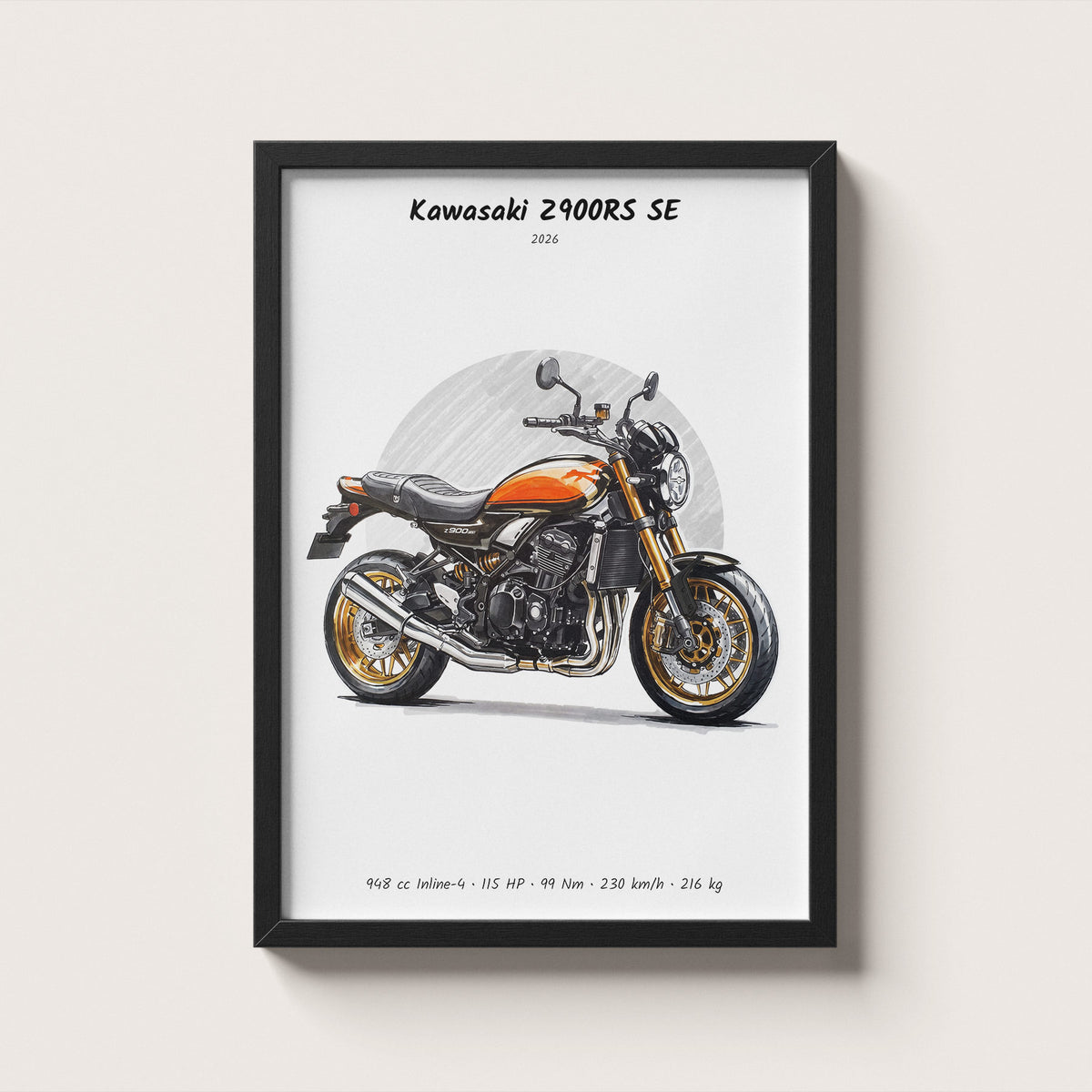 Kawasaki Z900RS SE 2026 Wall Art