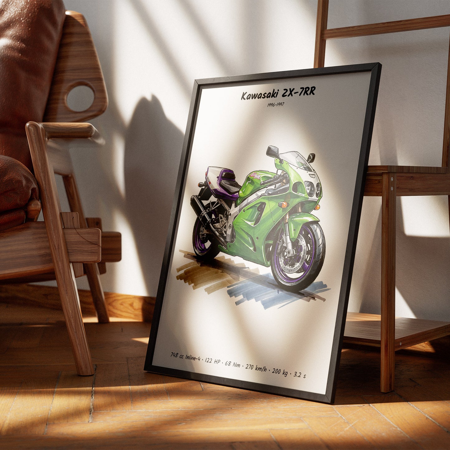 Kawasaki ZX-7RR Motorcycle Art Print