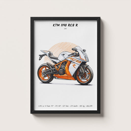 KTM 1190 RC8 R 2011 Wall Art