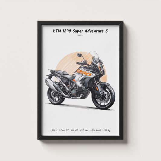 KTM 1290 Super Adventure S 2024 Wall Art