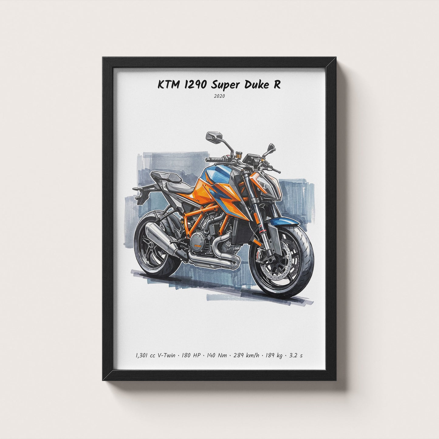KTM 1290 Super Duke R Motorcycle Wall Art