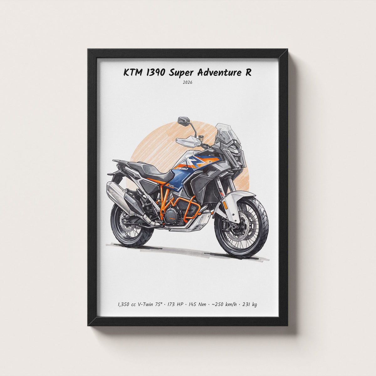 KTM 1390 Super Adventure R 2026 Wall Art