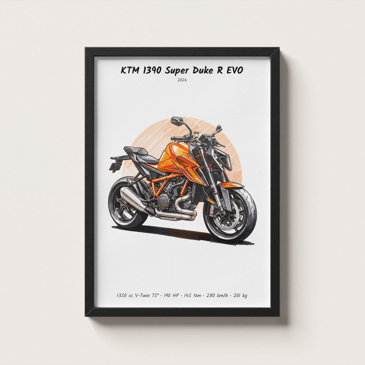 KTM 1390 Super Duke R EVO 2026 Wall Art