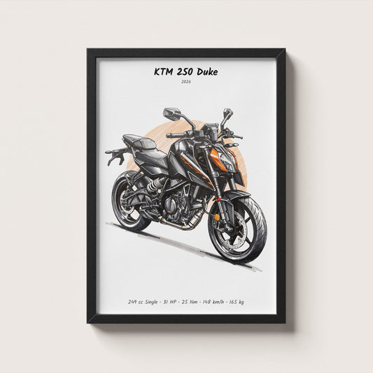 KTM 250 Duke 2026 Wall Art