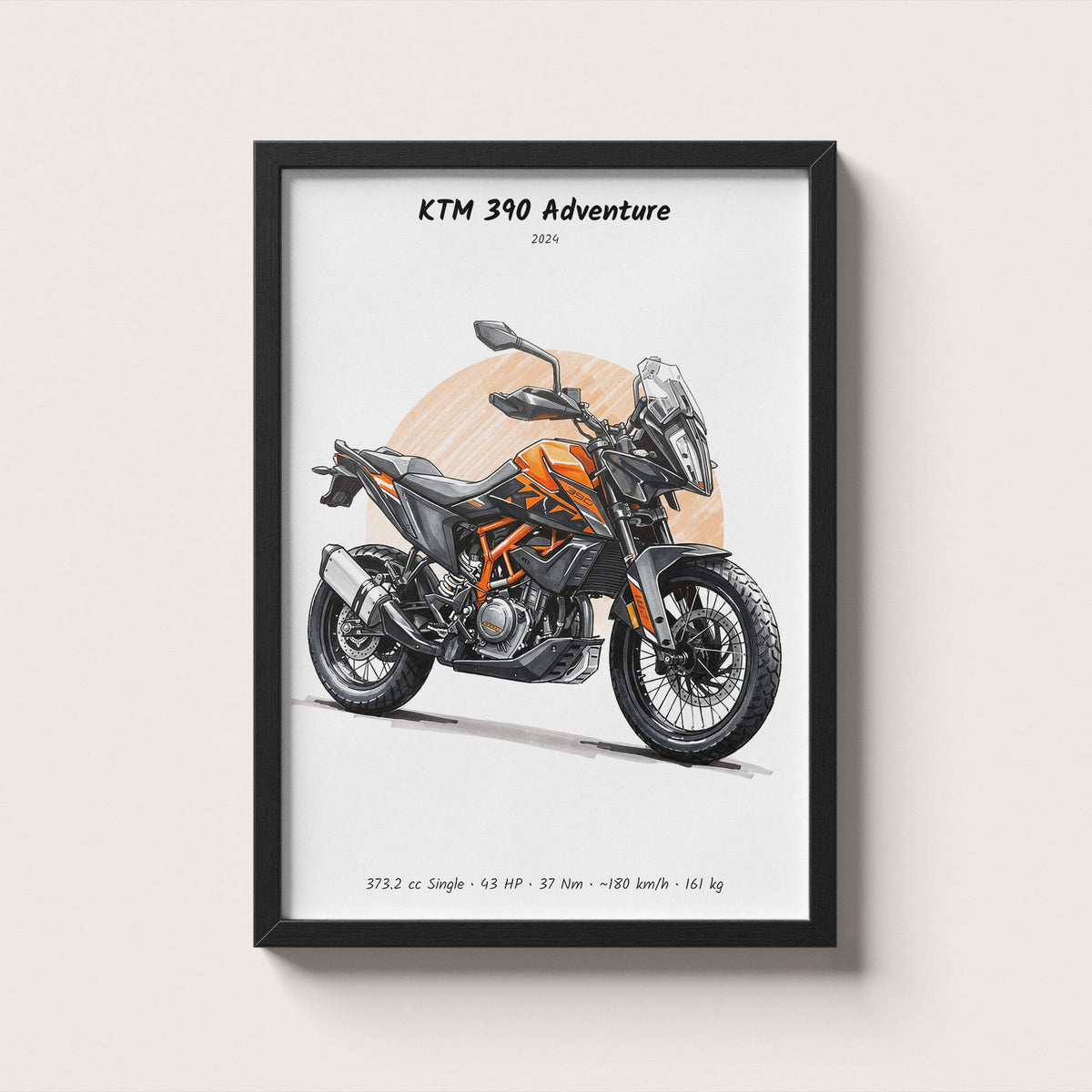 KTM 390 Adventure 2024 Wall Art
