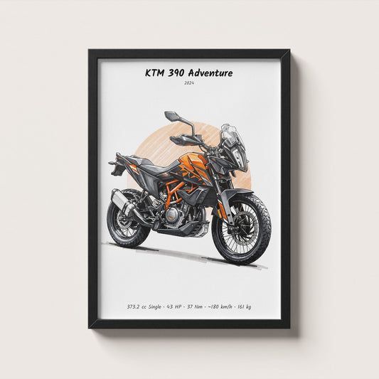 KTM 390 Adventure 2024 Wall Art