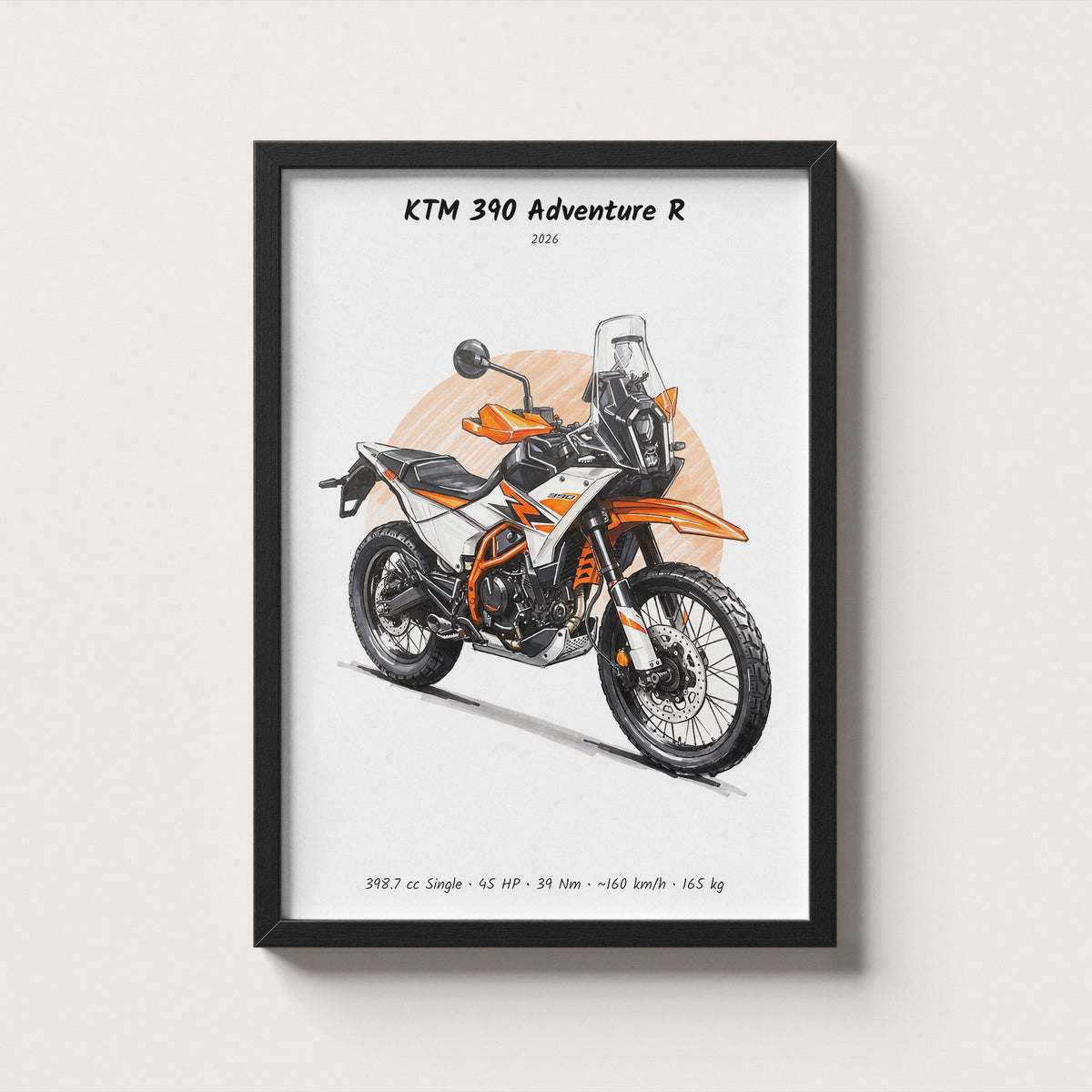 KTM 390 Adventure R 2026 Wall Art