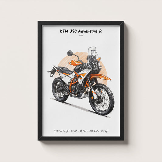 KTM 390 Adventure R 2026 Wall Art