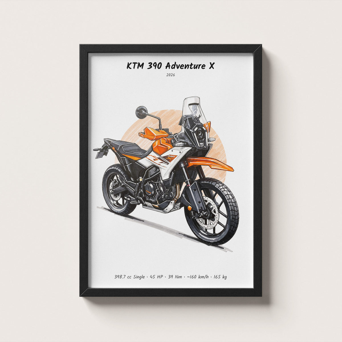 KTM 390 Adventure X 2026 Wall Art