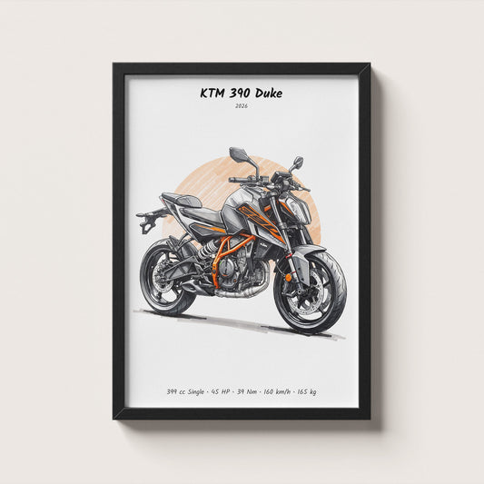 KTM 390 Duke 2026 Wall Art