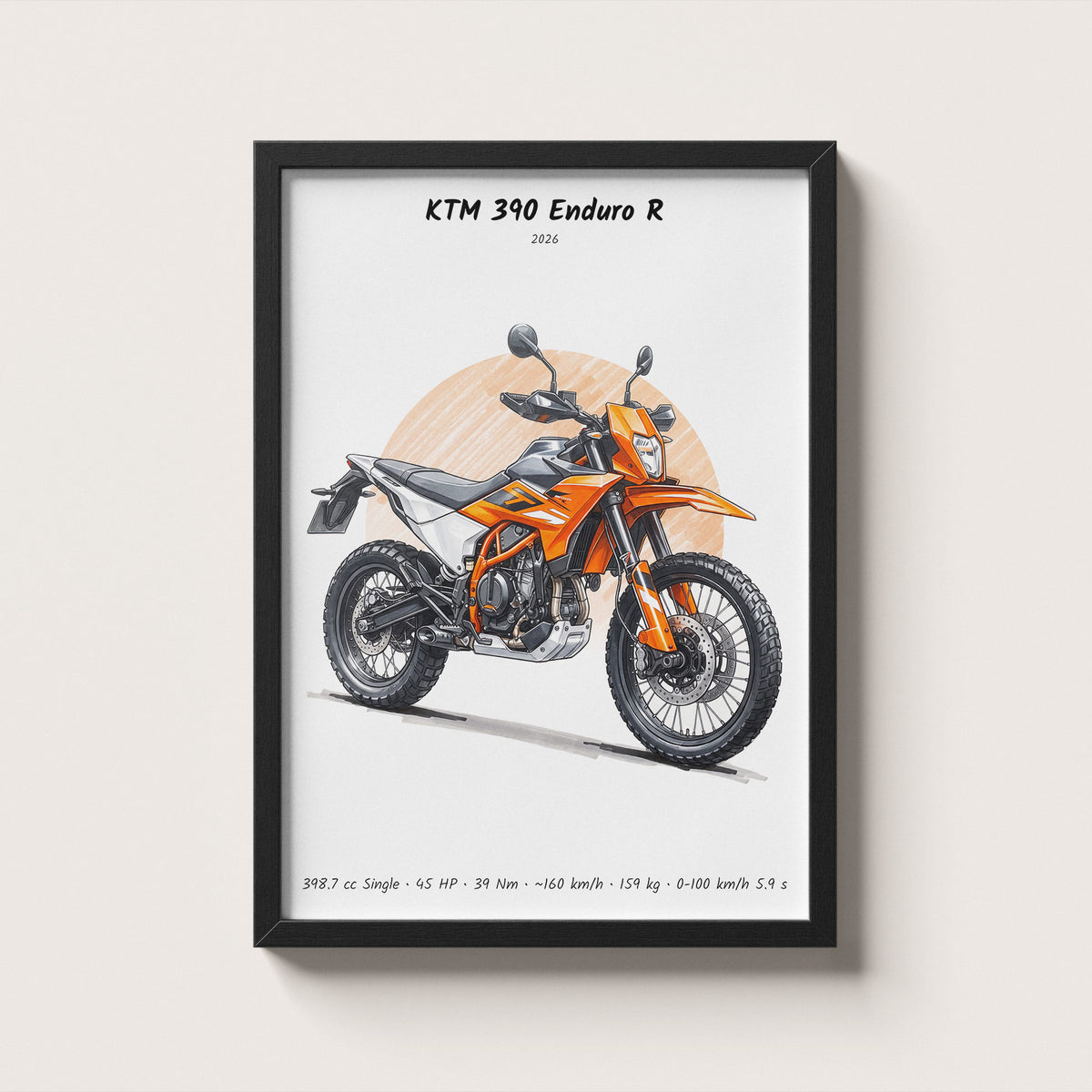 KTM 390 Enduro R 2026 Wall Art