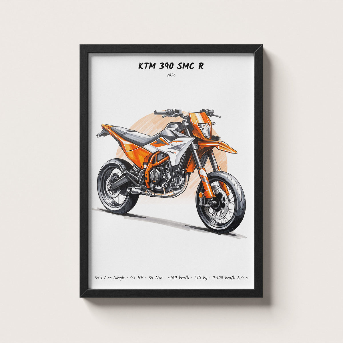 KTM 390 SMC R 2026 Wall Art