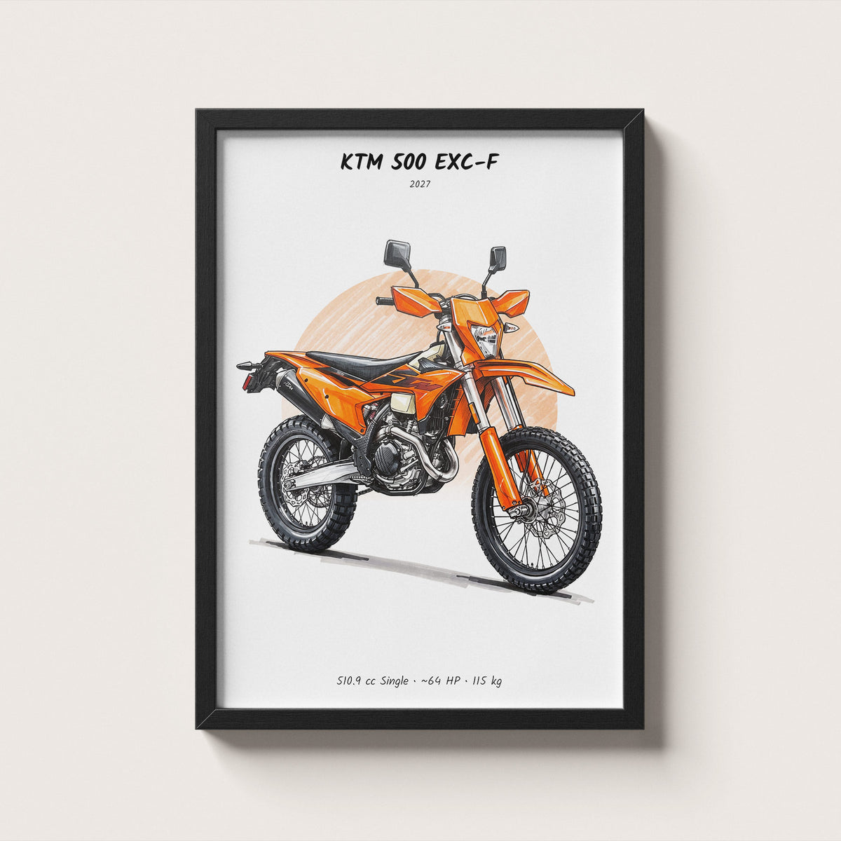 KTM 500 EXC-F 2027 Wall Art